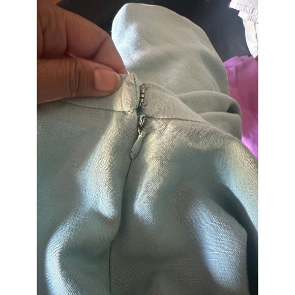 Vintage DT Collection Light Blue Lightweight Linen Blend Trousers - Picture 5 of 6